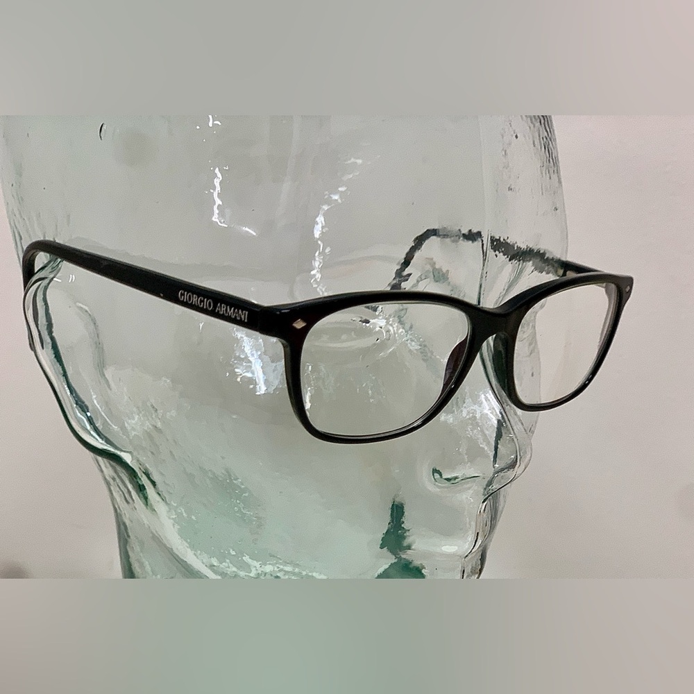 Women’s Unisex Georgio Armani Gloss Black Frame Rx Eyeglasses Glasses